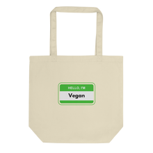 Load image into Gallery viewer, Hello I'm Vegan Green Tote