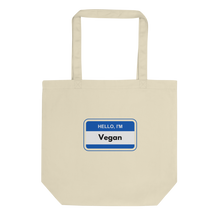 Load image into Gallery viewer, Hello I&#39;m Vegan Blue Tote
