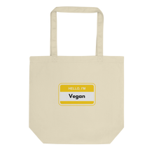 Load image into Gallery viewer, Hello I&#39;m Vegan Yellow Tote
