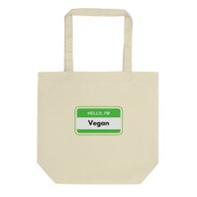 Load image into Gallery viewer, Hello I&#39;m Vegan Green Tote
